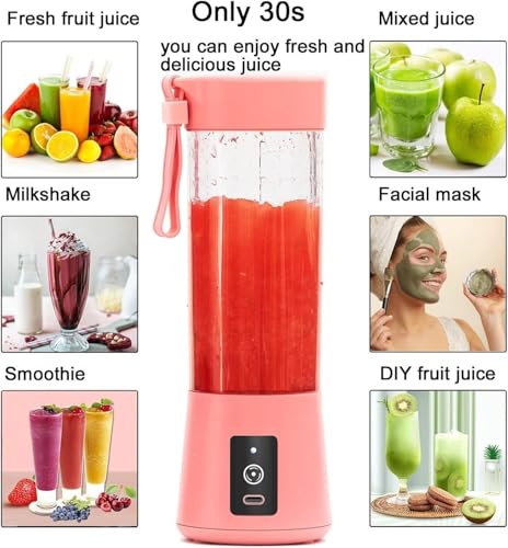 Image of Portable Electric Nail Drill J-u-!-c-e-r 380ML USB Rechargeable Blender Heavy Duty Juicer, 6 Blades, Mini Handheld Fruit Hand Mixer for Home & Outdoor Use