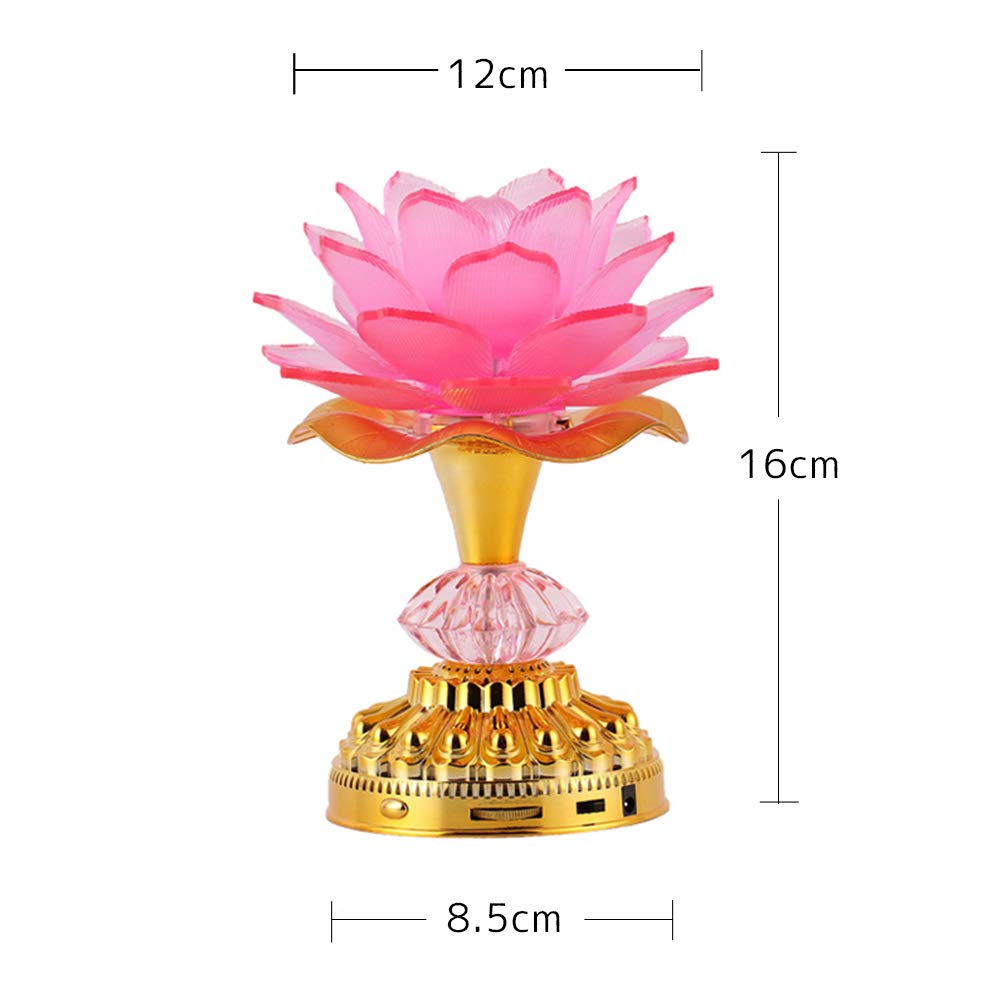Amazon｜RAYWILL 蓮花 仏花 蓮の花 仏具 ロータス 蓮 造花 LED 7色変化