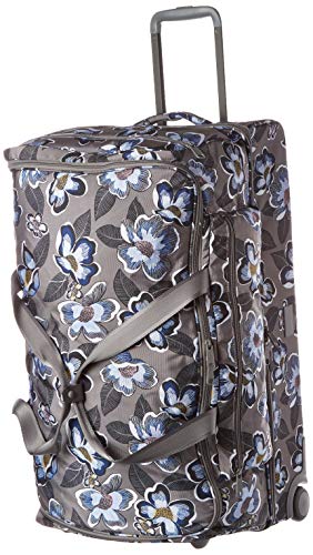 Vera Bradley Recycled Lighten Up Reactive XL Foldable Rolling Duffle Luggage, Blooms Shower