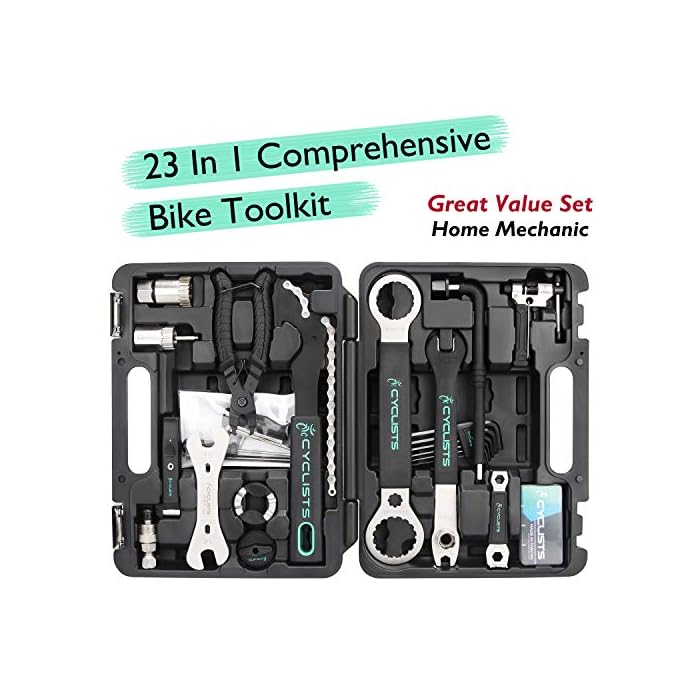 23 Piece Bike Tool Kit - Bicycle Repair Tool Box Compatible - Image 3