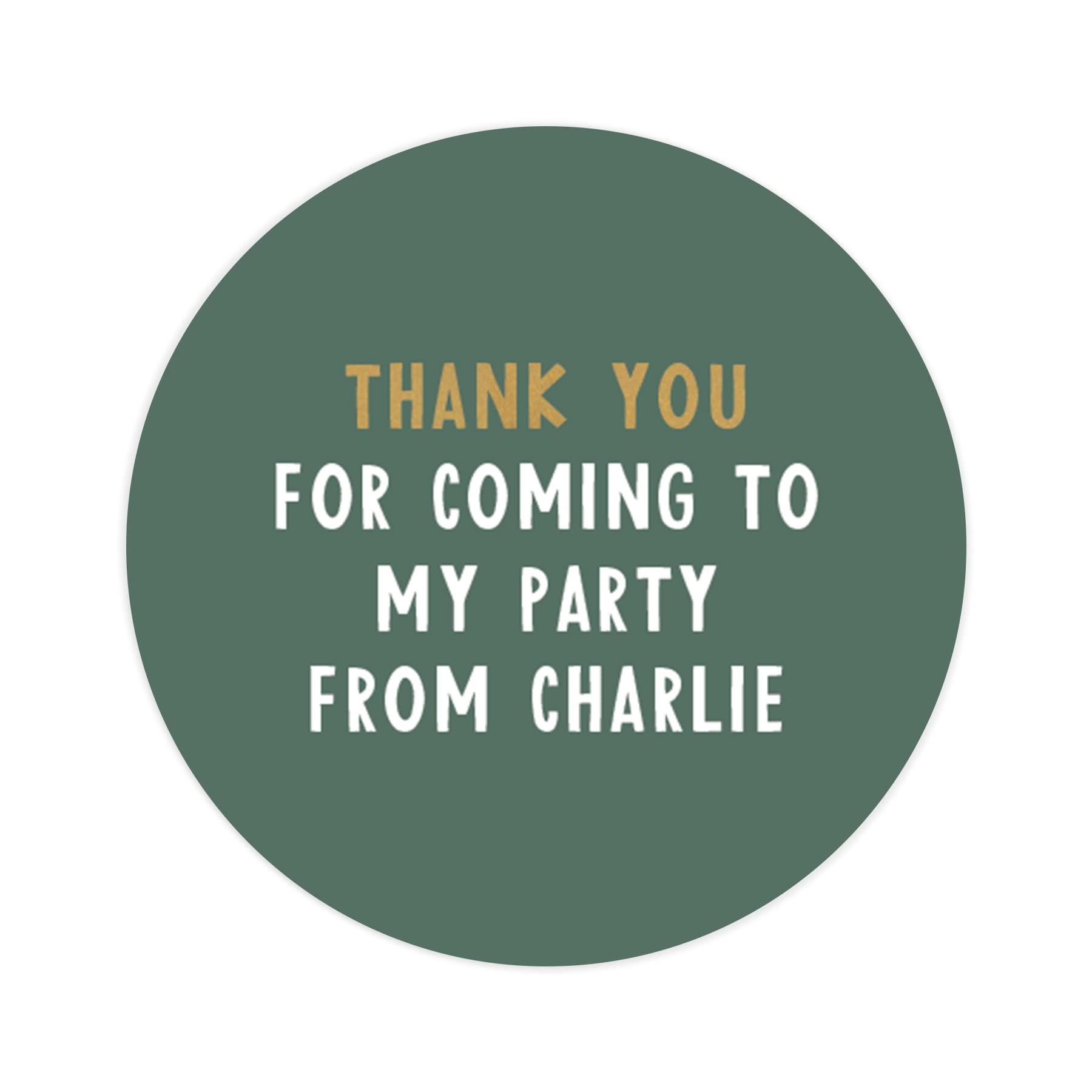 Thank you for coming to my party birthday sticker personalised | birthday stickers | birthday label birthday party | birthday labels party (Green)