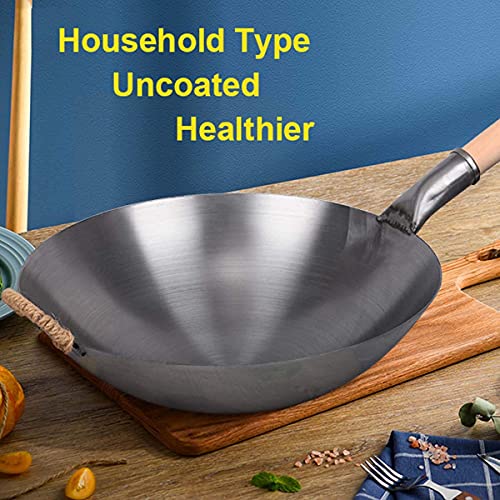 Wok de hierro fundido con fondo redondo 40 cm miniatura 5