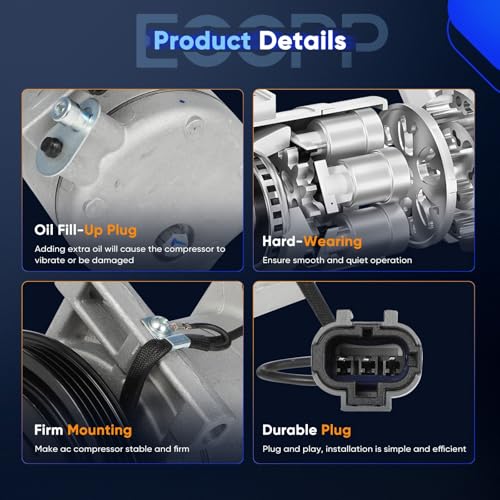 Image of ECCPP AC Compressor Direct Fit for Subaru Forester H4 2.5L 1998-2000