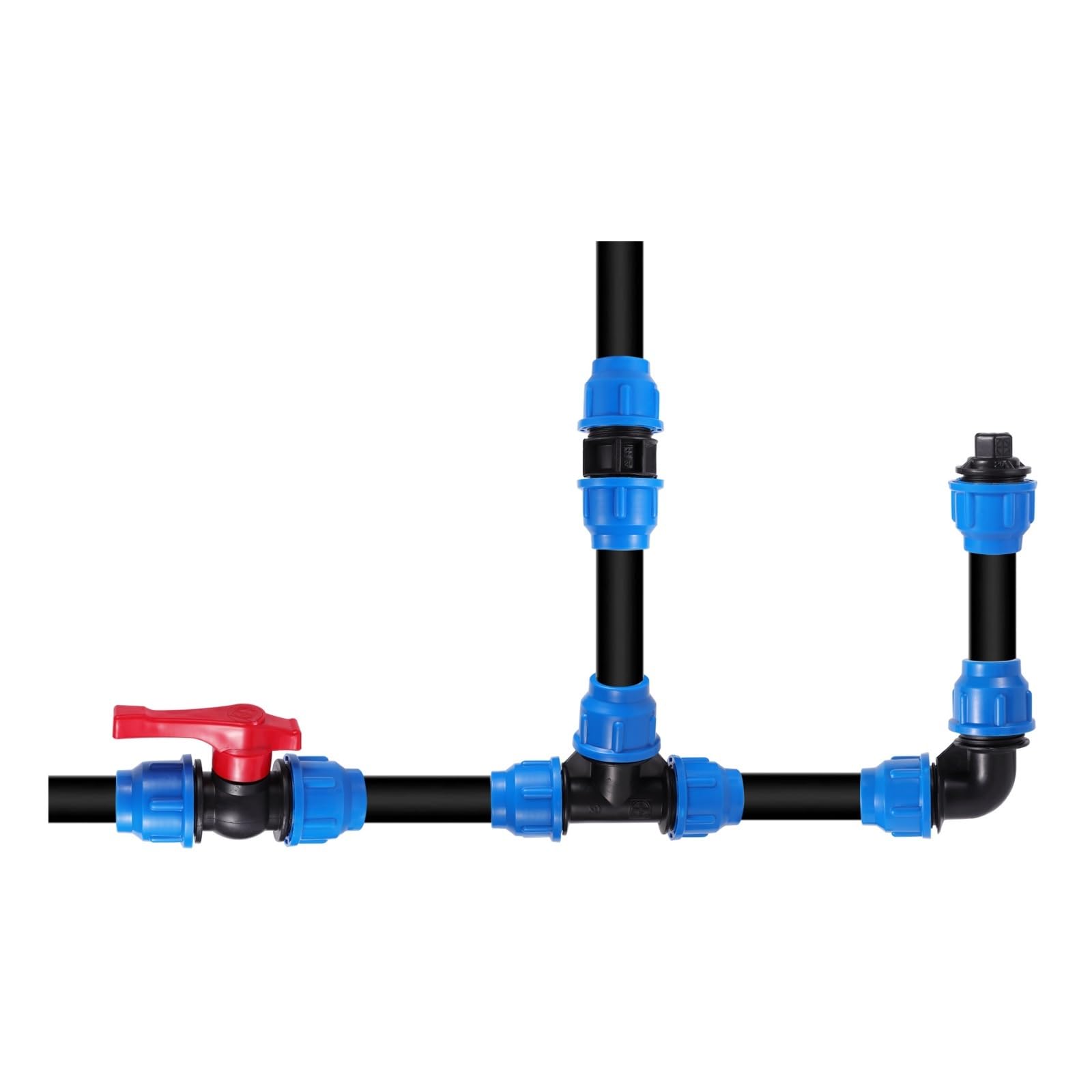Sdoppiatore dell'acqua per tubi in PVC PE da 25 mm, connettore rapido per irrigazione da giardino, raccordo a T in plastica per sistemi di tubi dell'acqua agricoltura, durevole e facile da usare