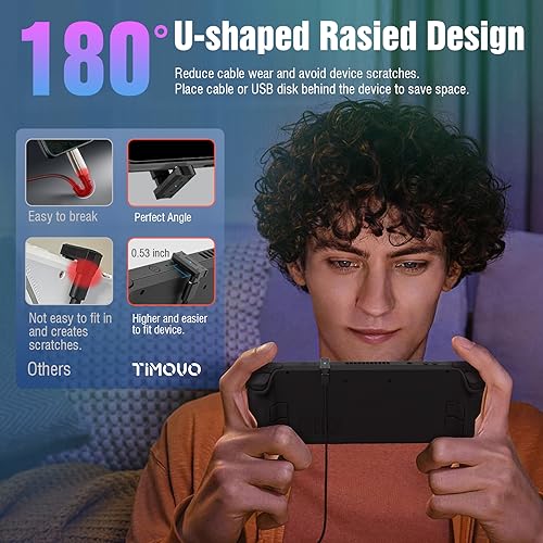 TiMOVO USB C 180 Degree Adapter 2 Pack,180 Degree USB-C Adapter Converter Type C Male to USB-C Female Extender Support 140W Fast PD Charging for ROG Ally/Steam Deck Legion Go Accessories Adaptor - Image 2