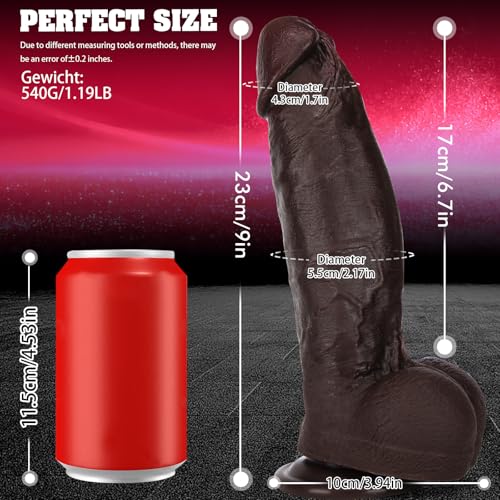 Dildo réaliste 23 cm avec plug clitoridien et double stimulation