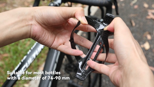 Porte-bidon Vélo En Fibre Carbone - Ultra Léger 23g - Compatible Route Et VTT - Pour Bouteilles 72mm