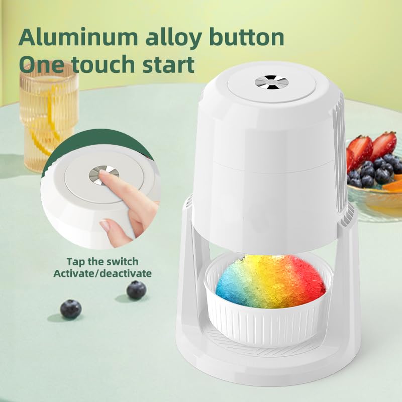 Image of Ice Shaver Slushie Machine for Home, Electric Snow Cone Maker with Stainless Steel Blades, Shaved Ice Machine for Fluffy Snow Ice, Slushies & Frozen Drinks, Compact & Easy Clean, Frozen Treat Maker