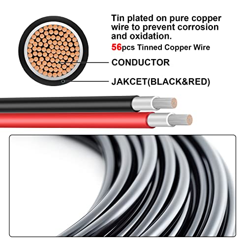 Image of 20FT 12AWG Solar Panel Extension Cable with Female and Male Connectors, Solar Cable for Solar Panels, Charge Controllers and Solar Generator (12AWG, 10FT)