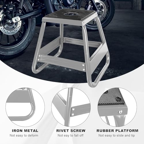 Image of Big RED Dirt Bike Stand, 1000lb Capacity, Universal Detachable Maintenance Motorcycle Lift for Kawasaki, Honda, Yamaha, Silver