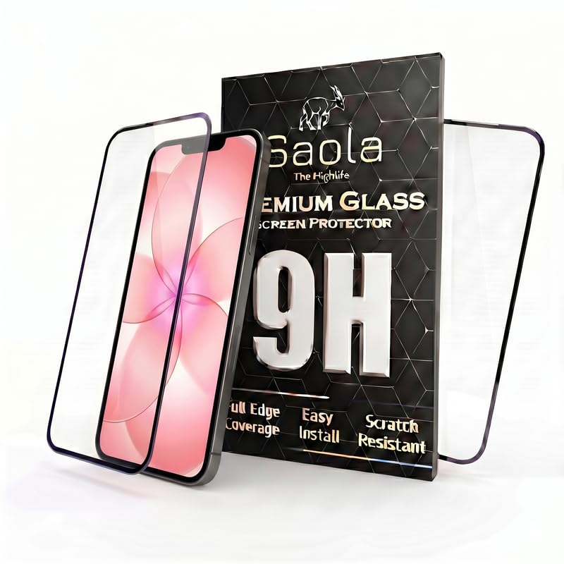 Image of Saola HD+ Oleophobic Tempered Glass For Apple Iphone 17e (Pack Of 2) with Hassle-less Installation Kit. Full screen Coverage. 6.1 inch