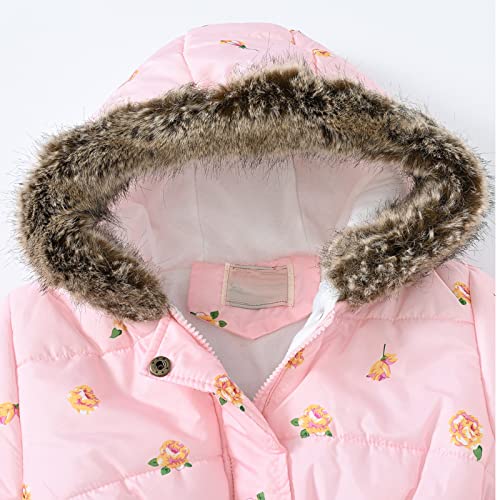 Girl's Winter Fleece Lined Long Parka Puffer Coat Thicken Ski Jacket With Fur Trim Hood Winter Coats3