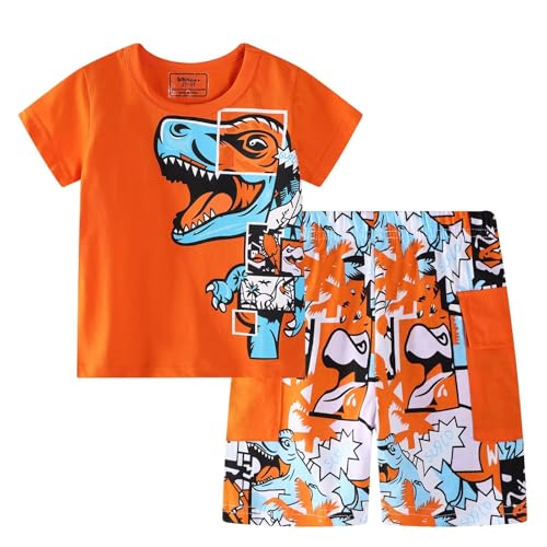 Image of Toddler Boy Clothes Kids Summer Cotton Outfits Shirt Short Sets Size 2-7
