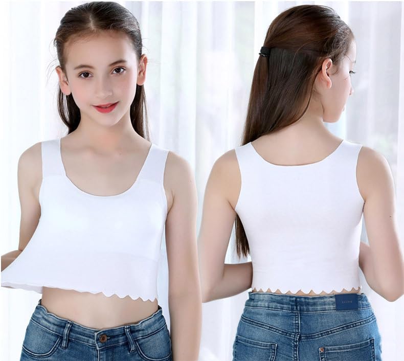 Girls Crop Cami Training Bras with Padded Sleeveless Teens Vests - Image 5
