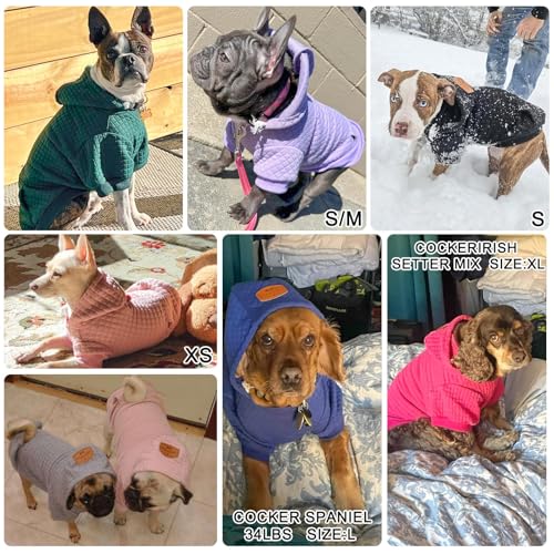 Image of BEAUTYZOO Dog Hoodies Sweater for Large Dogs,Waffle‑Like Laminated Pet Coat | Warm Dog Sweatshirt with Pocket & Leash Hole,Pullover Clothes for Girl Boy Dogs,Stretchy & Easy‑On‑Off,Labrador & Great Danes