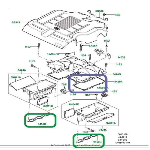 Intake Manifold Gasket Set Compatible with Land Rover Range Rover 2013-2021 LR4 14-16 Range Rover Sport 2014-2022 Range Rover VELAR LR041681 & LR041680 3.0L SC V6 Petrol Engines