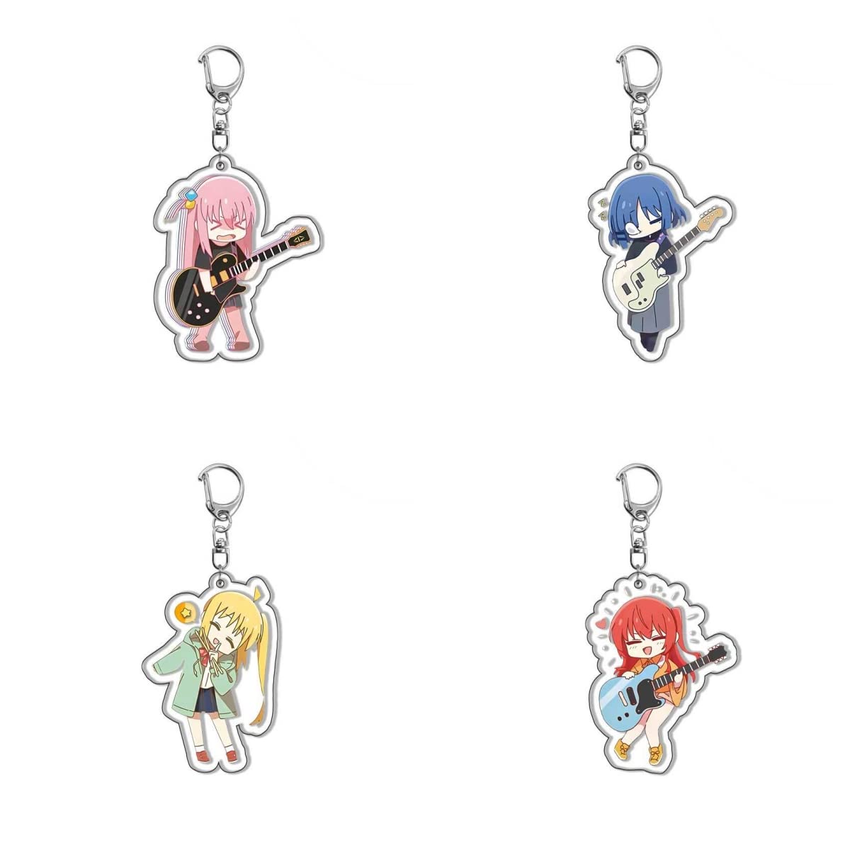 ZnosngBocchi The Rock Acrylic 4 Pcs Keychain Game Anime Key Chain Pendant Keyring Accessories Cosplay (Style 6)