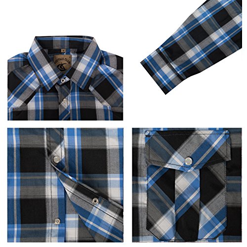 COEVALS CLUB Men's Western Cowboy Long Sleeve Pearl Snap Casual Work Shirts - Image 4