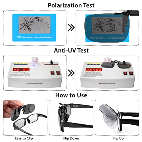 Image of SPLAKS Clip-on Flip Up Polarized Sunglasses Rimless Over Prescription Glasses for Men Women