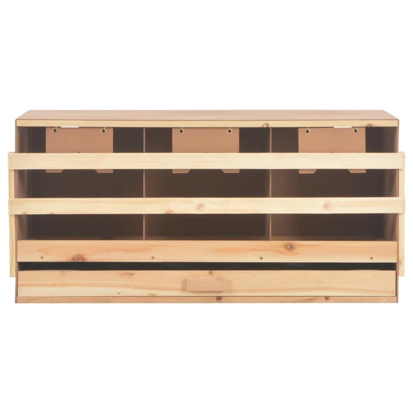 Fasba Nidal de Madera para Gallinas: 3 Compartimentos, Fácil Recogida de Huevos, Limpieza Sencilla, Plegable, 96x40x45 cm