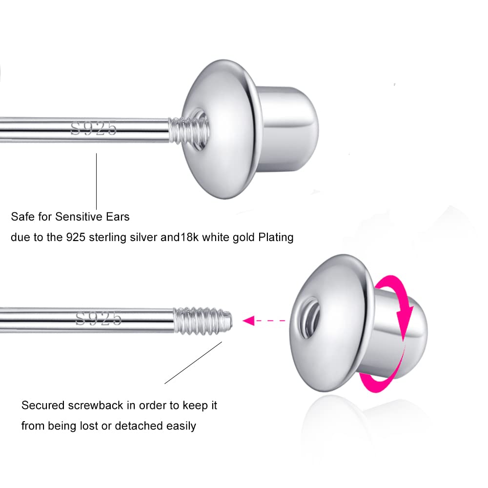 TIZU Orecchini con Lettere in Argento 925 Alberino Orecchini Anallergici per Donna Bambina Ragazza Orecchini Piccoli Iniziali con Zirconi Cubici Idee Regalo per Lei