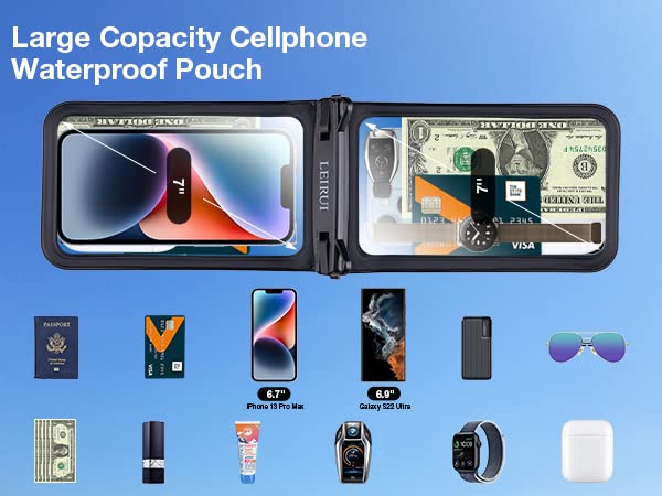 Pochette étanche Restant à L'eau Pour Téléphone Portable PVC TPU, Universel Certifié IPX8, Pour Les