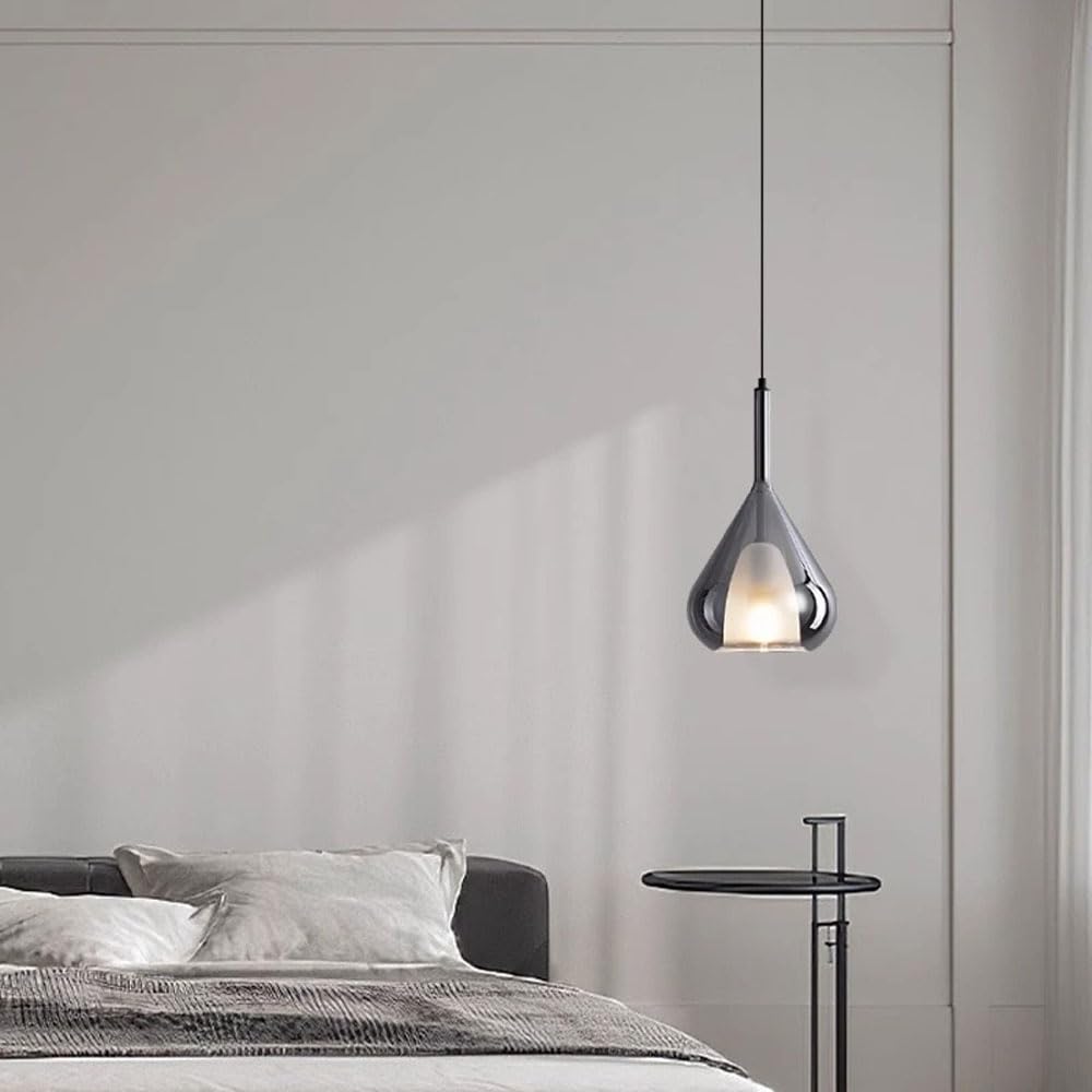 Lampada a Sospensione in Vetro in Stile Nordico, Paralume Creativo a Forma di Goccia d'Acqua, lampadario a Testa Singola con Sorgente Luminosa G9, apparecchi di Illuminazione Decorativi da Soffit