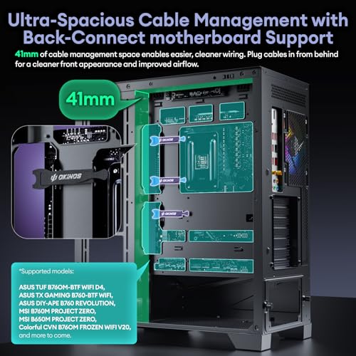 Okinos Aqua 93, ATX PC Case, Tempered Glass Top & Front & Side