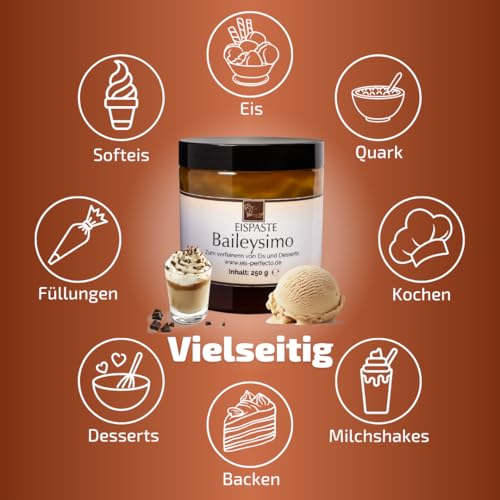 Baileysimo Eispaste │ MEGA GESCHMACK │ Pimpe deine Eis, Desserts, Getränke, Tortencremes uvm. mit einem kulinarischen Geschmackshighlight auf│ Inhalt 250 g – Bild 5