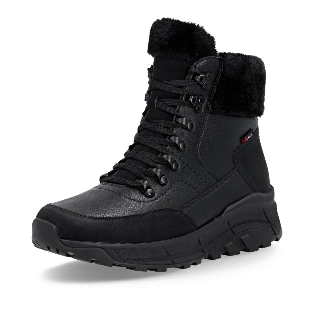Rieker Damen Klassische Stiefeletten W0063, Frauen Stiefeletten, lose Einlage, wasserabweisend, riekerTEX,halbstiefel,schwarz (02),38 EU / 5 UK
