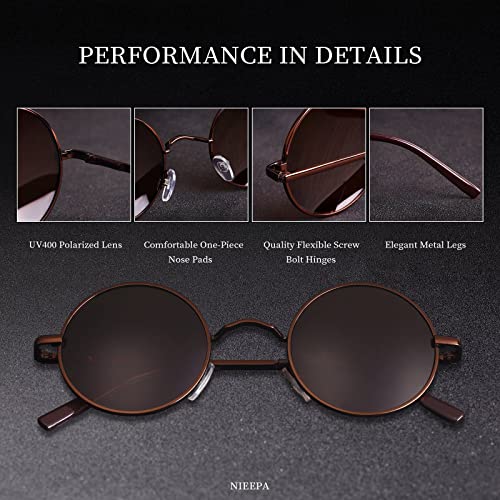 Image of Vintage Small Round Polarized Hippie Sunglasses for Men Women Circle Sun Glasses NP1002