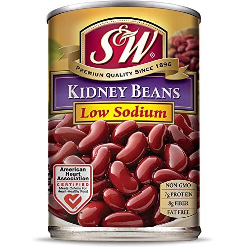 Low Sodium Red Kidney Beans- Vegan, Non-GMO, Gluten-Free - 15oz Cans (Pack of 12)