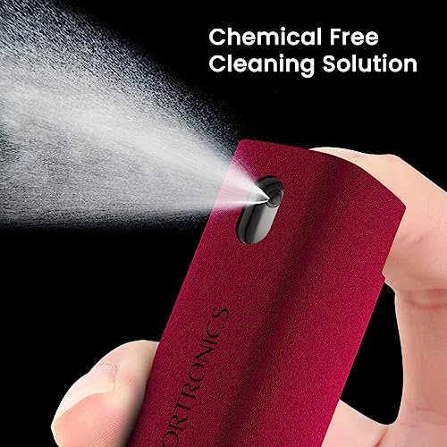 Image of Portronics Swipe 2 Screen Cleaner & Duster with Refillable Spray Bottle, Chemical Free for Monitors & Laptop Screen, Smartphones & Tablets(Red)