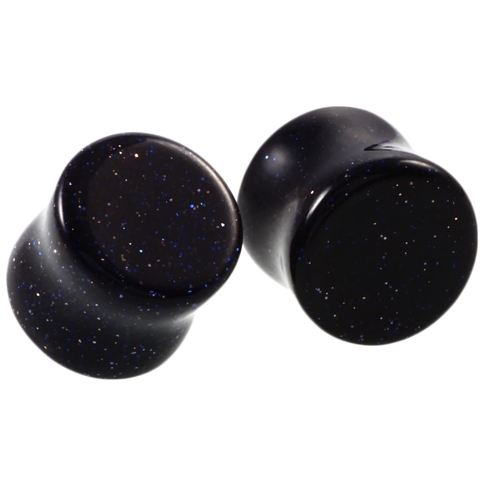 YDYDTTKD Gauge-Ohrringe, Stein, mehrere Größen, Damen-Ohrstöpsel, 2 ück, blau, weiß, natürliche Piercing-Plugs