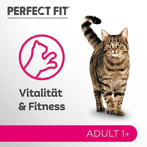 Perfect Fit Adult 1+ Katzennassfutter Auswahl mit Lachs, Hochseefisch, Rind und Huhn, 48 Portionsbeutel, 12x85g (4er Pack) – Premium Katzenfutter nass, für erwachsene Katzen ab 1 Jahr