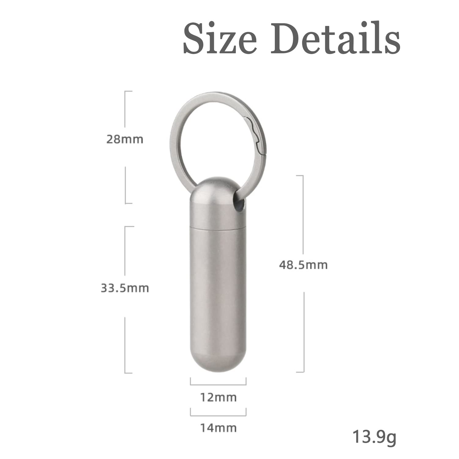 Pastillero Llavero Impermeable, Pastillero Colgante Titanio, Portatil Caja de pastillas de Viaje para Mujer Hombre, Libre de BPA Dispensador de Pastillas de Bolsillo Soporte píldora