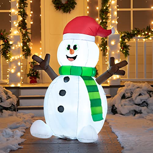Joiedomi 5 Foot Christmas Inflatables Snowman, Blow Up Snowman Inflatable Led Light Up Christmas Xmas For Yard Decoration, Indoor Outdoor Garden Christmas Decoration #TOP3