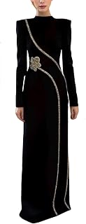 Women's Elegant Dress O-Neck Diamond Patchwork Asymmetrical Split 2025 Spring Female Evening Party Long Dresses