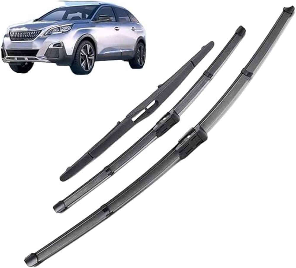 NYSLDSCO Premium Exact Fit Windscreen Wiper Blades for Peugeot 3008 2017-2020 2021 28+16+12in Durable Natural Rubber Easy Fit for a Quiet and Streak Free Wipe