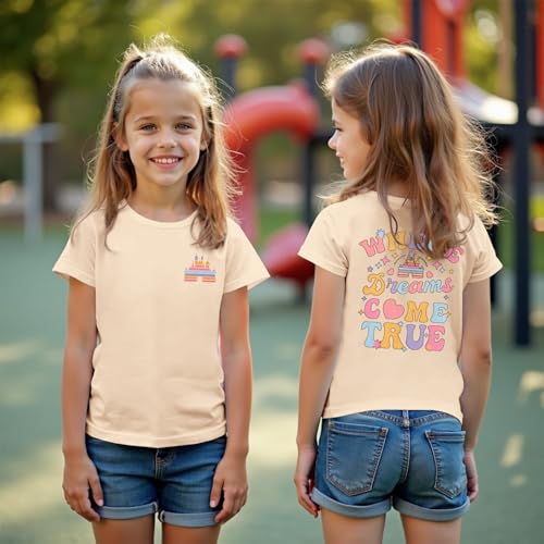 Image of CM C&M WODRO Magic Kingdom Shirt for Kid Castle Graphic T-Shirt Girls Holiday Fairy Tale Tee Summer Casual Short Sleeve Tops
