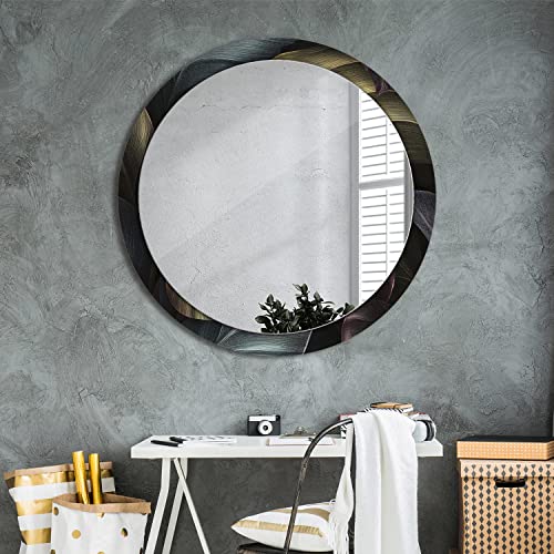 Miroir rond haut de gamme impression cadre en verre fi100