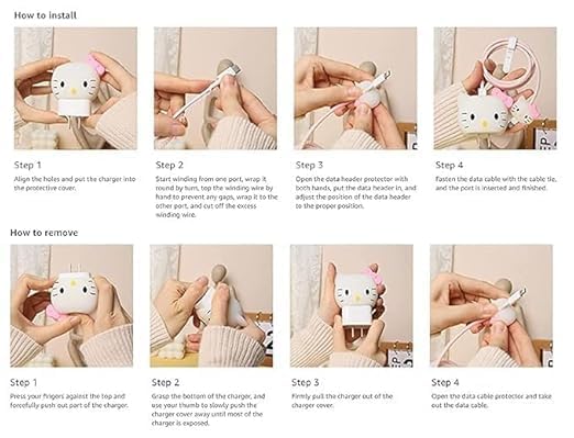 Image of INEFABLE Charger Case Cover Protector with 3D Cute Pattern for iPhone Charger only 18W & 20W, Data Charging Cable Wire Saver Protective Cable Cover Full Protection - Set of 1 (Mini Mouse)