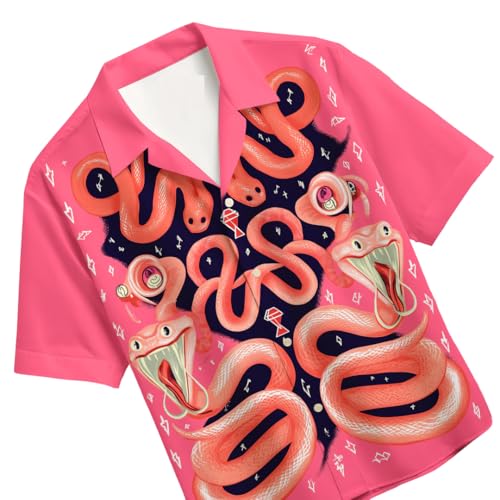 Image of Men's Floral Button-Down Shirt, Cotton Blend Stretchable, Casual Printed Striped Stylish Shirt
