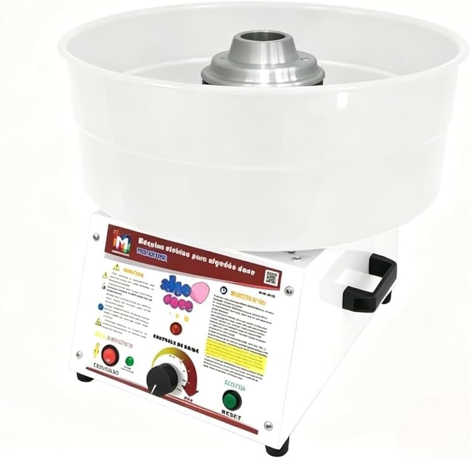 Máquina de Algodão Doce Profissional, Bivolt, Funcionamento Estável para Festas e Eventos, Limpeza Prática e Uso Duradouro (BRANCO,110V/220V (Bivolt))