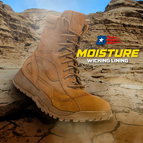 Belleville BV505 8” AMRAP Athletic Field Military Boots - Coyote Brown Leather & Nylon Boots for Men - Moisture-Wicking Lining - TPU Midsole - Rubber Outsole4
