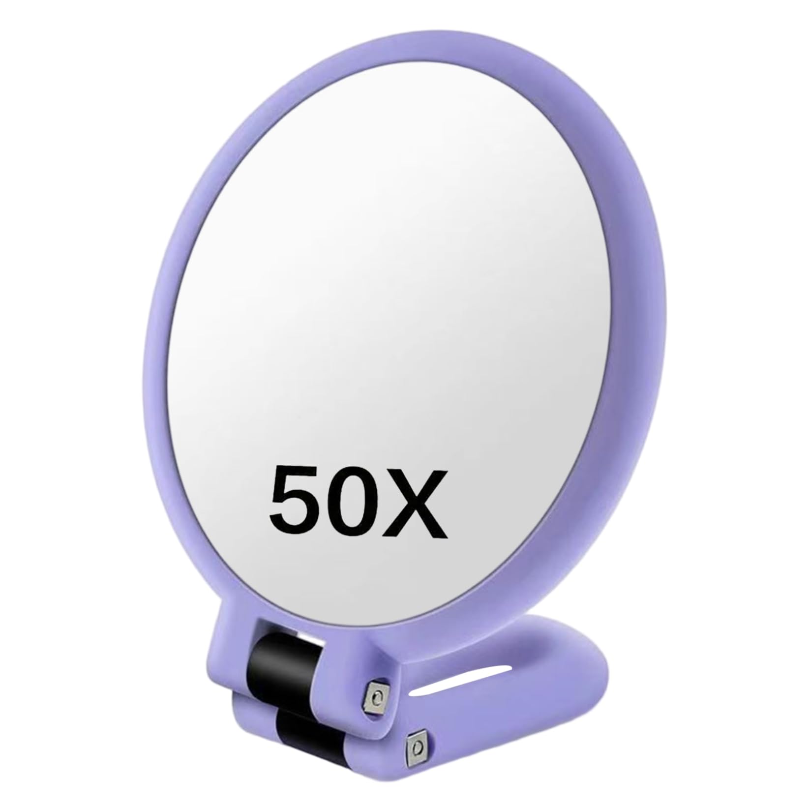 StaZamor 50X Magnifying Mirror Double Sided Makeup Mirror with 360 Degree Adjustable Handle Handheld Wall Mount Tabletop for Precision Makeup, Purple
