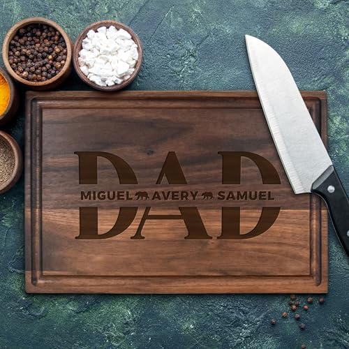Tabla de cortar personalizada para papá, regalo para el Día del Padre, tabla de madera personalizada con diseño 'Dad' miniatura 4