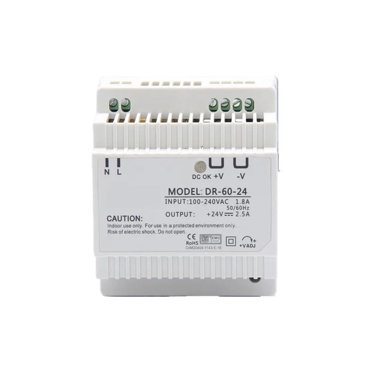 BRODEFUP Industrial DIN Rail Switching Power Supply, DR-60W, Single Output 12V 5A, 24V 2.5A, AC-DC Converter, Power Switch Input：100-240V(12V)