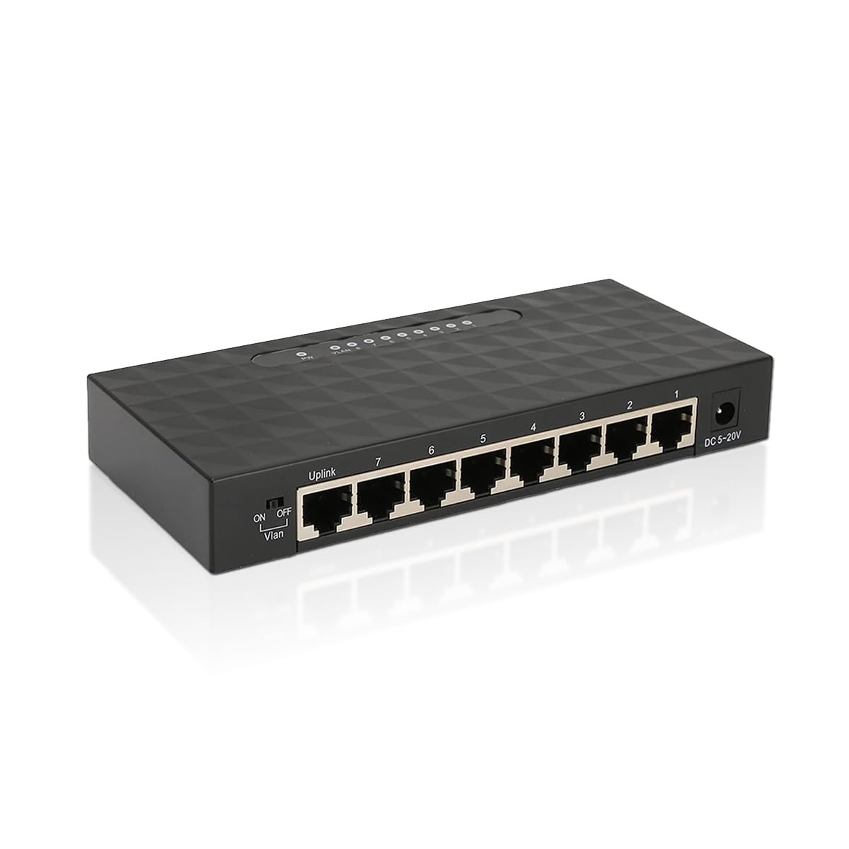 Commutateur Réseau Gigabit 1000Mps, Contrôle de Débit Semi Duplex Mode de Contre Pression Duplex Intégral, 8 Ports 1000Mps, Conception Hautement Intégrée, Adapté Au Bureau 100 à 240V(UE)