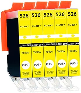 5 Ink Cartridges compatible with Canon CLI-526 Yellow for Pixma IP4850 IP4950 IX6550 MG5140 MG5150 MG5200 MG5240 MG5250 MG5300 MG5340 MG5350 MG6150 MG6250 MG8150 MG8240 MG8250 MX715 MX885 MX895